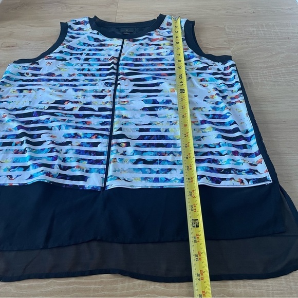 Worthington Sleeveless Multicolor Tiered Blouse Top Large Career Business Casual - Picture 8 of 8